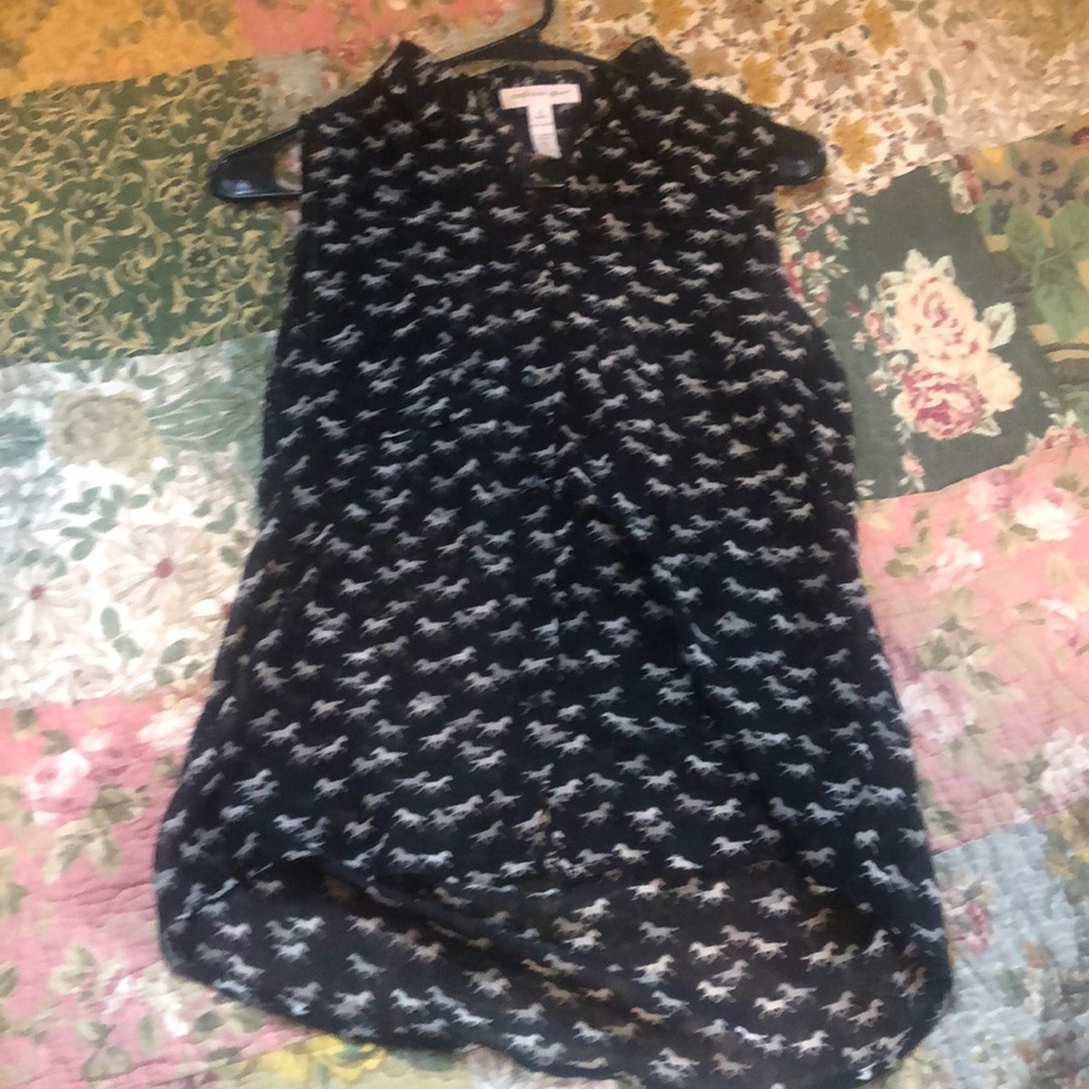 Sleeveless unicorn or a horse blouse, small